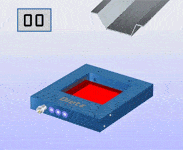 Animierte Grafik Rahmenlichtschranken von Dietz Sensortechnik zur Teileerfassung im freien Fall